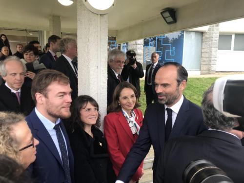 Auprès du Premier Ministre en visite à Brest